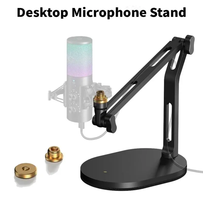 FFYY-Foldable Desktop Microphone Stand For SM7B AM8 K669B- Adjustable Metal Boom For Podcast For Recording Streaming M