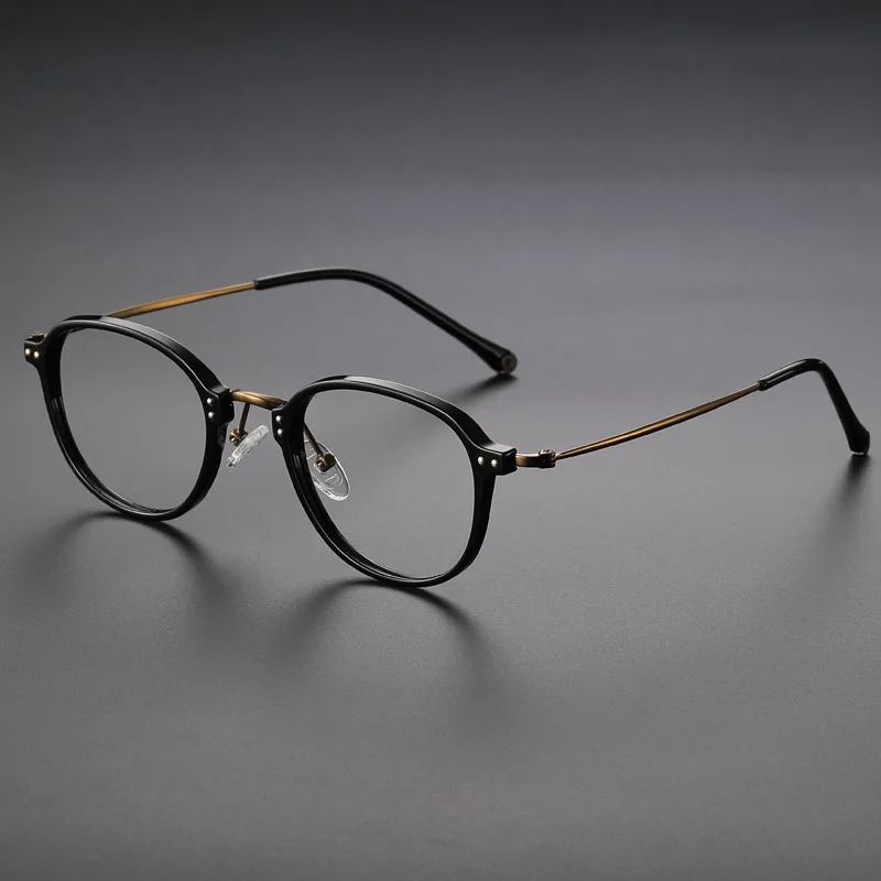 

Artistic Small-frame Glasses Women Ultra-light Titanium Legs Unique and Retro, Myopia Color-changing Men's Blue Light Protection