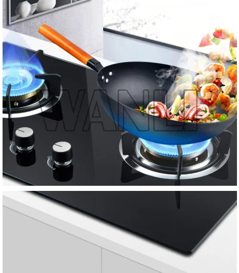 Double Head Fierce Fire Stove/Household Desktop Embedded Dual-Purpose Natural Liquefied Gas Stove  /Electronic Pulser