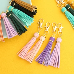 2023NorKeer New Fashion Tassel Key Chain Women Cute Tassel KeyChain Bag Accessory PU Leather Tassels Car Key Ring Fringe Jewelry