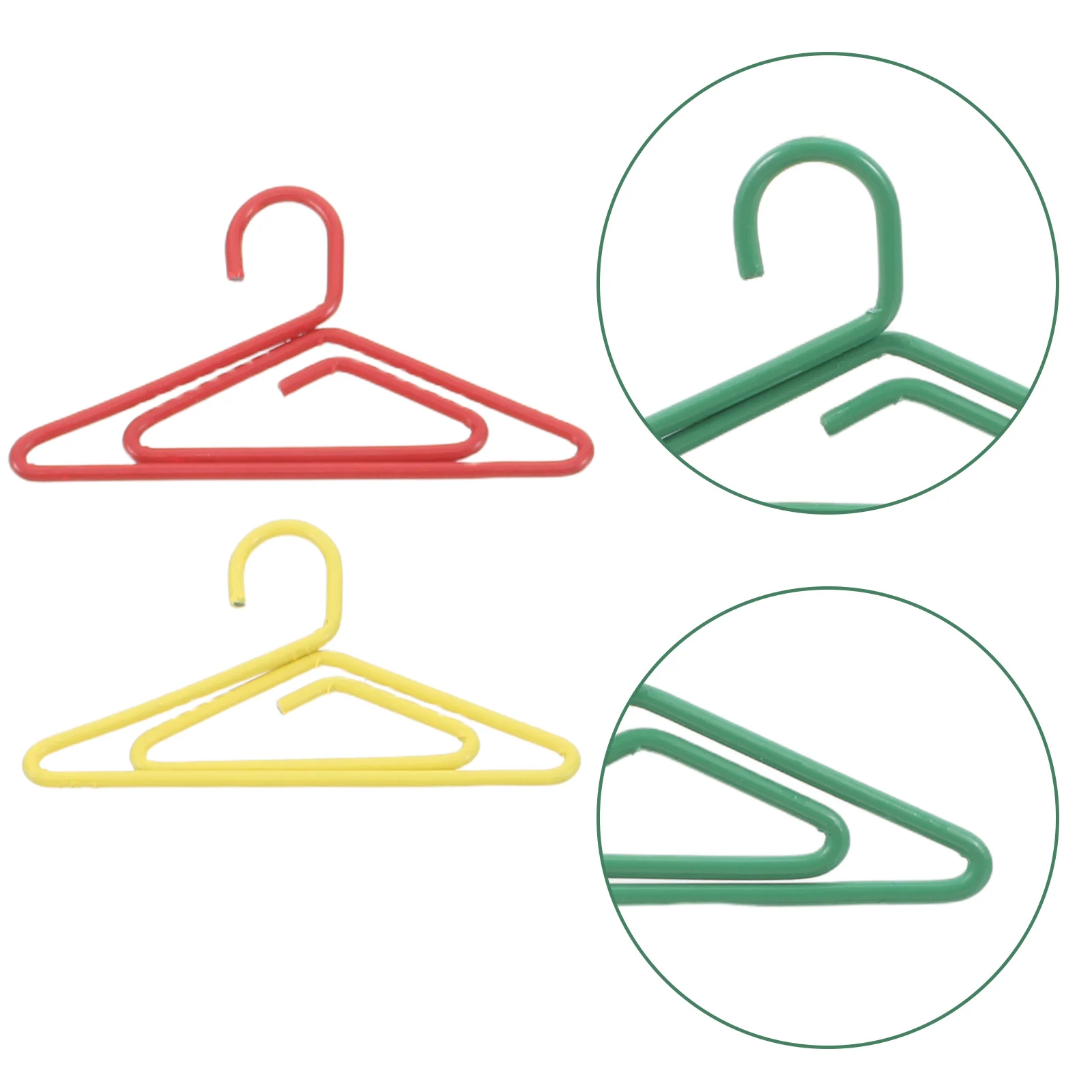 

50 Pcs Mini Clothes Hanger Paper Clips Creative Metal Bookmark Crafts Scrapbook Sturdy Bright Colored Office School
