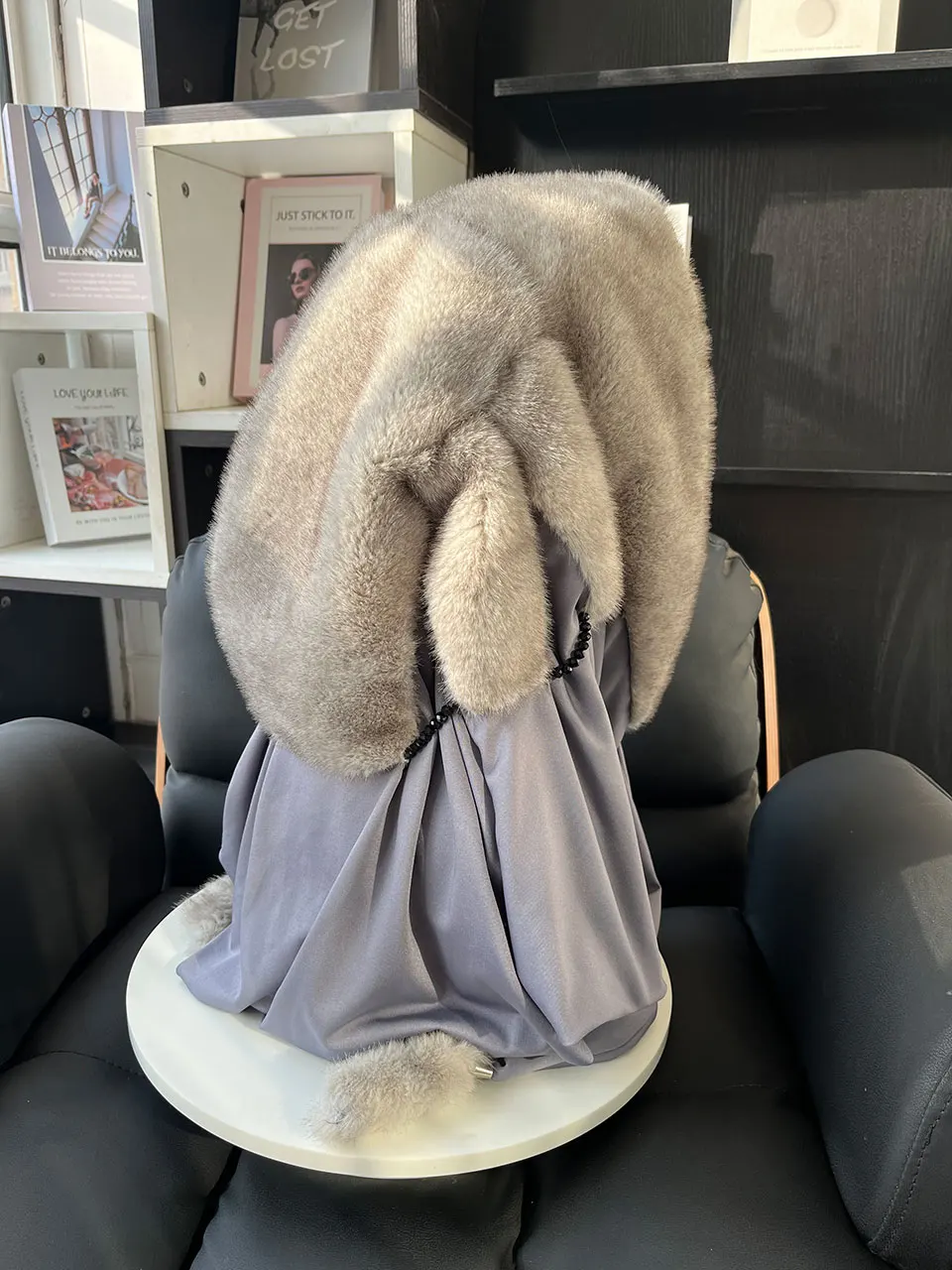 Kunstnerzfell-Mütze mit Kapuze für Damen, Winter-Wärme, Luxuriöser Vollpelz-Kunstnerzschal, Stilvolle Modische Damen-Outdoor-Kopfbedeckung – Detail 17