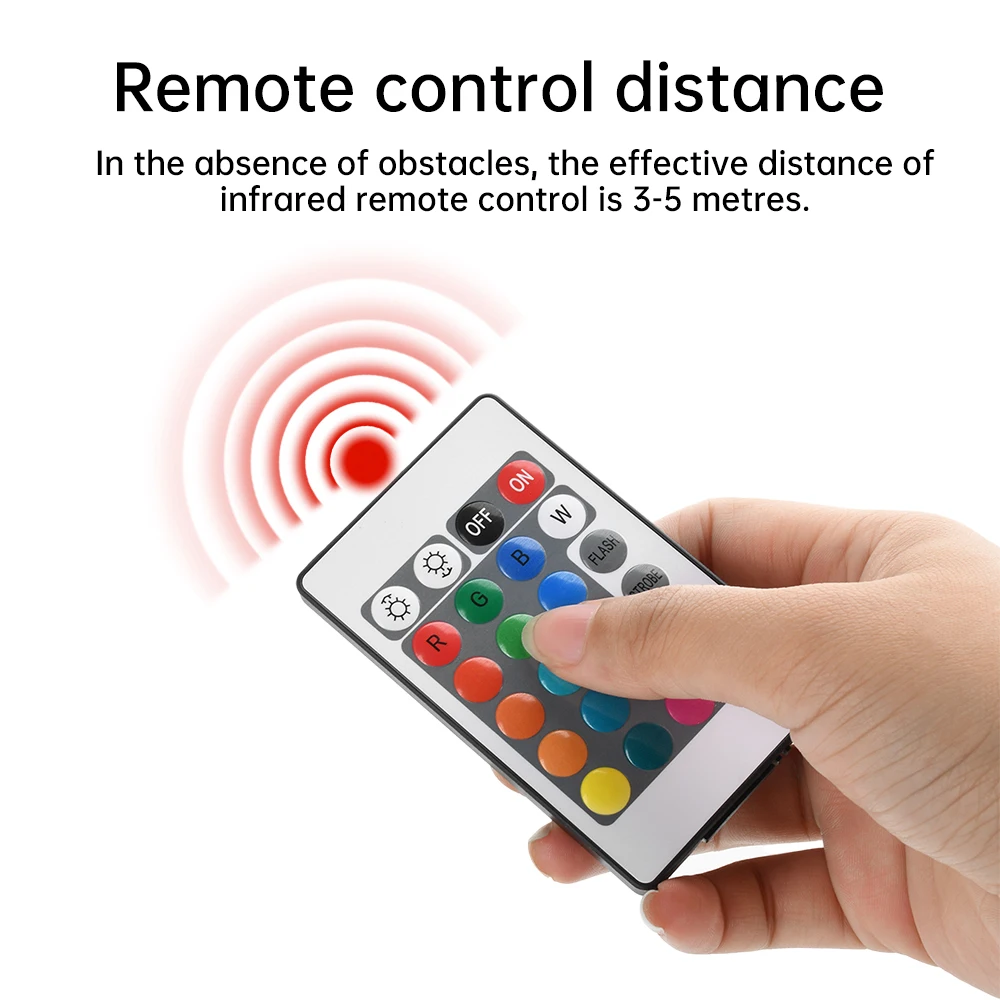 DC 5V RGB PCB Light Source Board 7-Color Gradient LED Light Module 24-Key Wireless Remote Switch RGB Light Board