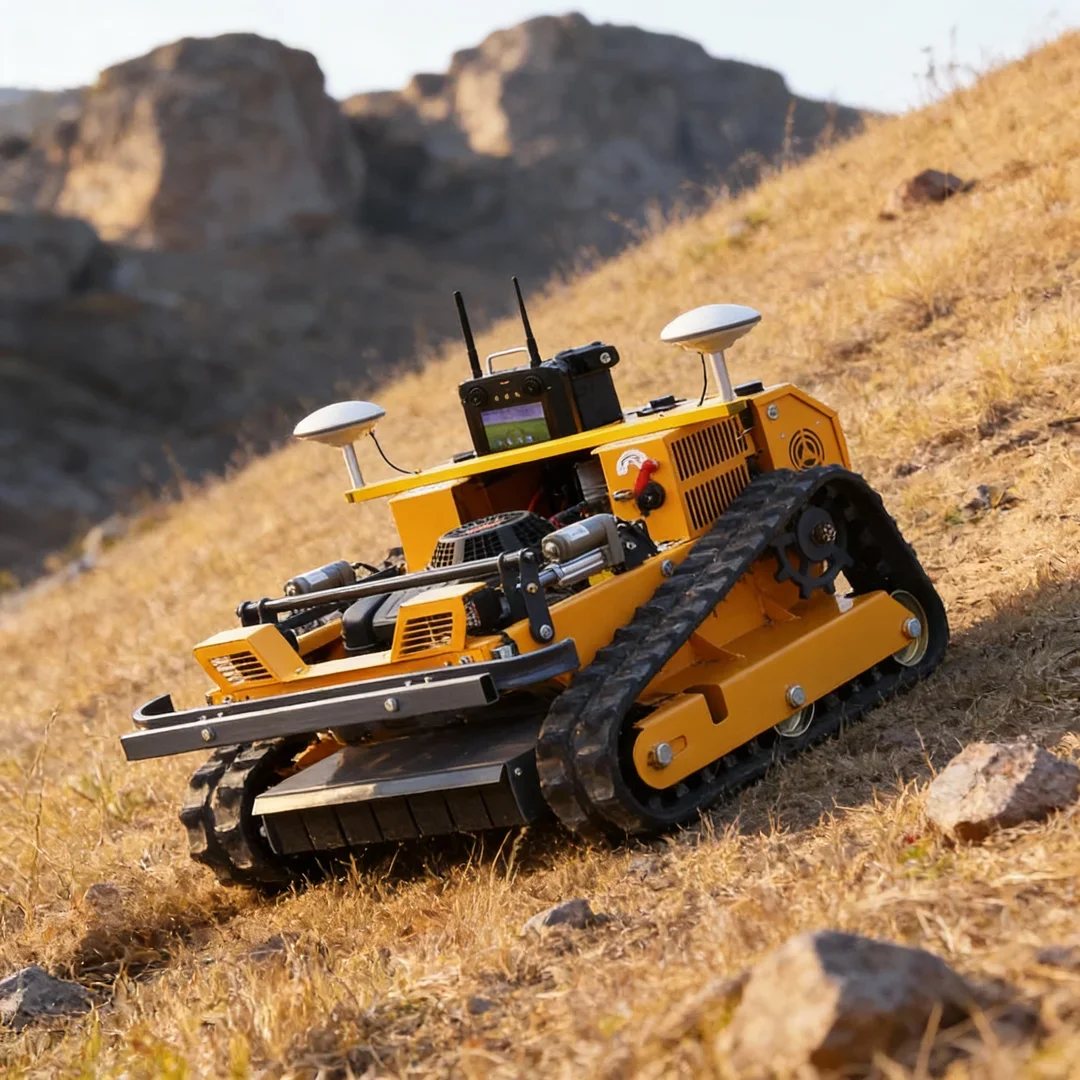 

Customized Remote Control Crawler Lawn Mower - GPS-Equipped Large Area Land Reclamation Robot for Embankment Garden