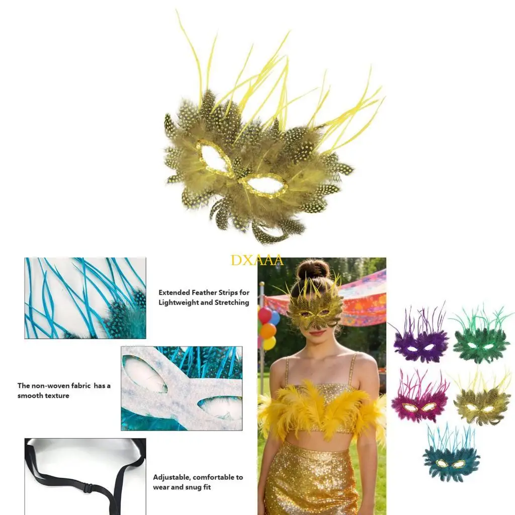 

DXAA Party Masquerade Mask With Elastic Band For One Second Wear Comfort And Mysterious Look In Halloween Event