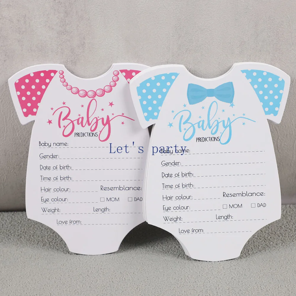 10 Sheets Gender Reveal Theme Party Predicitions Advice Game Card for Baby Shower Boy Girl 1st Birthday Party Decoration