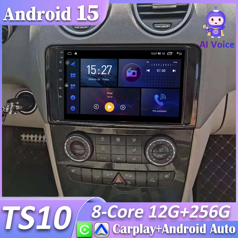 For Mercedes Benz ML GL aW164 ML350 ML500 GL320 X164 ML280 GL350 GL450 Car Radio Carplay GPS Android Auto Android 15 No 2din 4G
