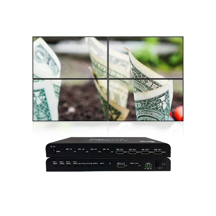BIT-VWC-4K60-104 4K Video Wall Controller 1 in 4 Out HDMI 2.0 Support 1x4 4x1 2x2 Splicing with 180° Rotation Plug and Play