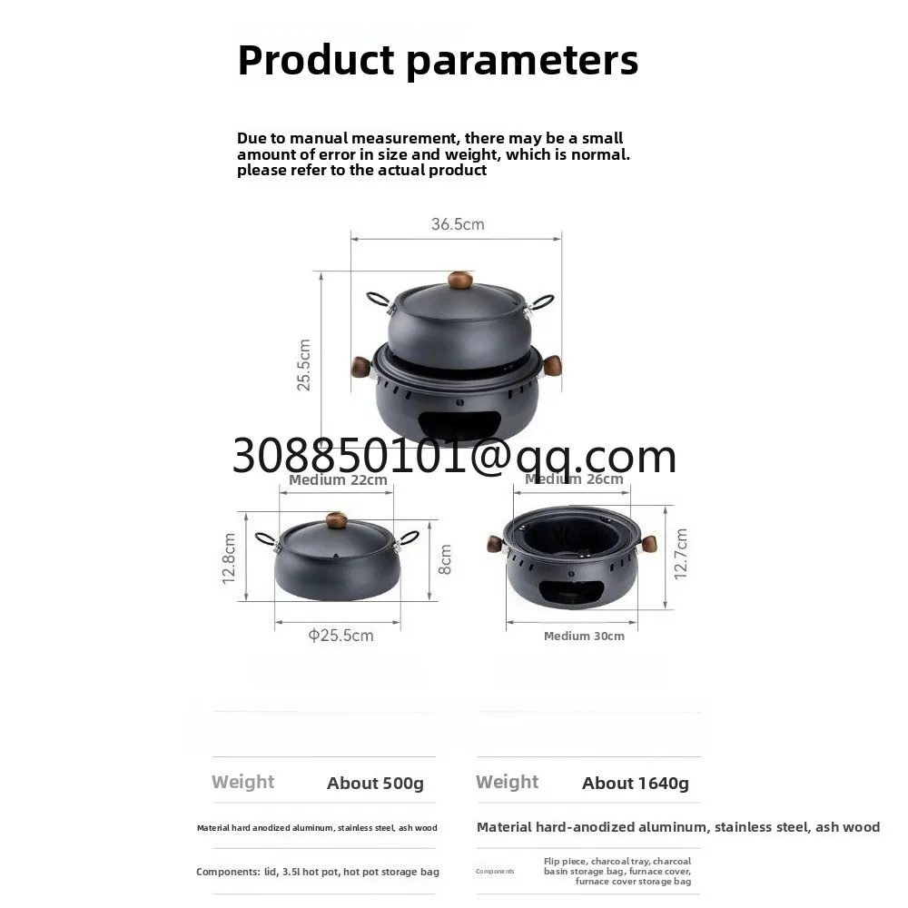 Cooking tea, grilling stove, camping barbecue stove, multifunctional pot set