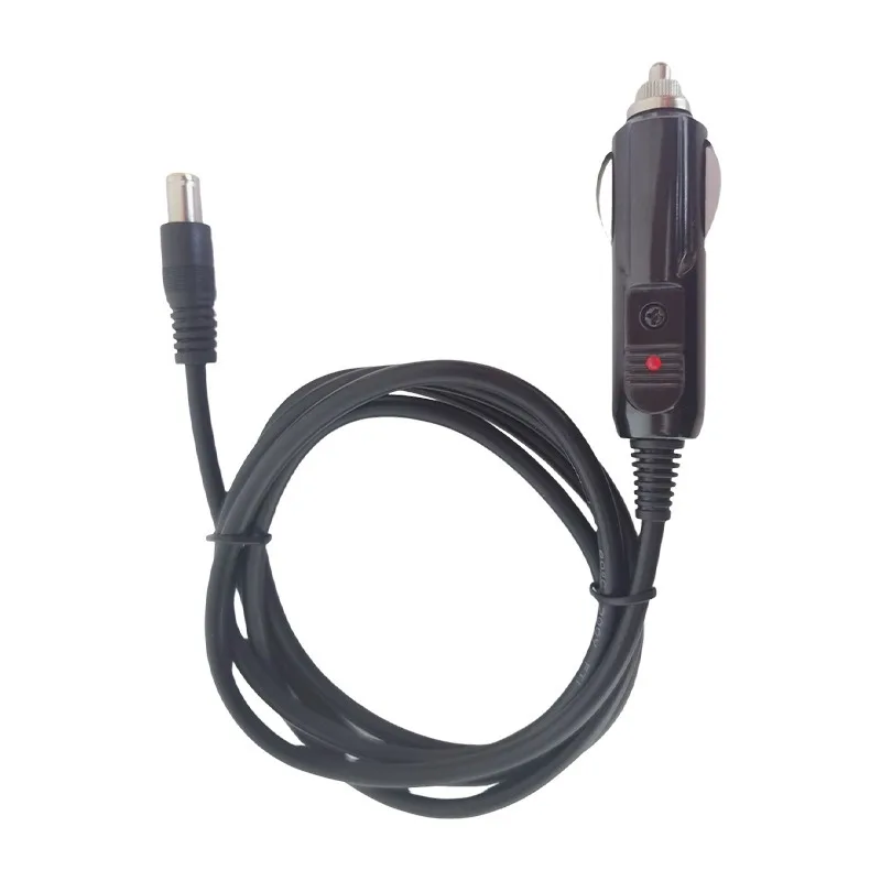 Car Cigarette Lighter 5.5*2.1mm Plug Cigar Power Connector Fused With Light LED With 1.5m Wire Cable End Caps