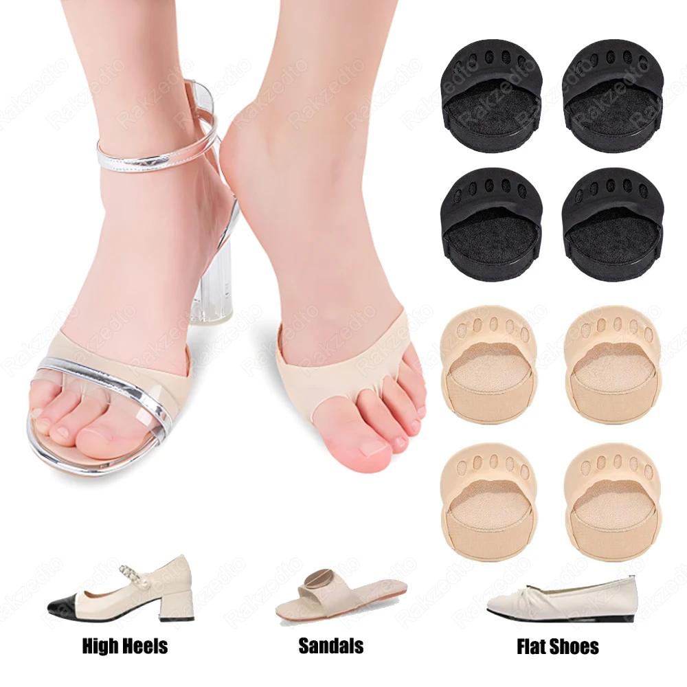 

8pcs Five Toes Forefoot Pads for Women High Heels Half Insoles Absorbs Shock Toe Pad Socks for Shoes Non-Slip Foot Care Shoe Pad