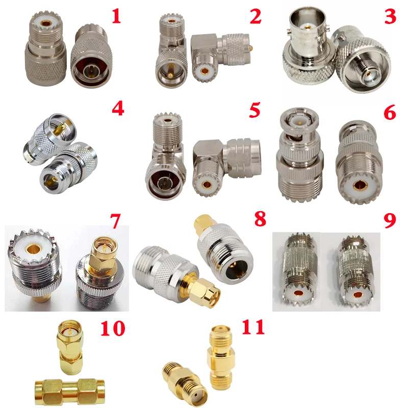 Imagem -03 - Adaptador de Conector rf Macho e Fêmea Conversor de Teste Uhf So239 Pl-259 para Bnc n Sma Uhf So239 Pl259 1pc