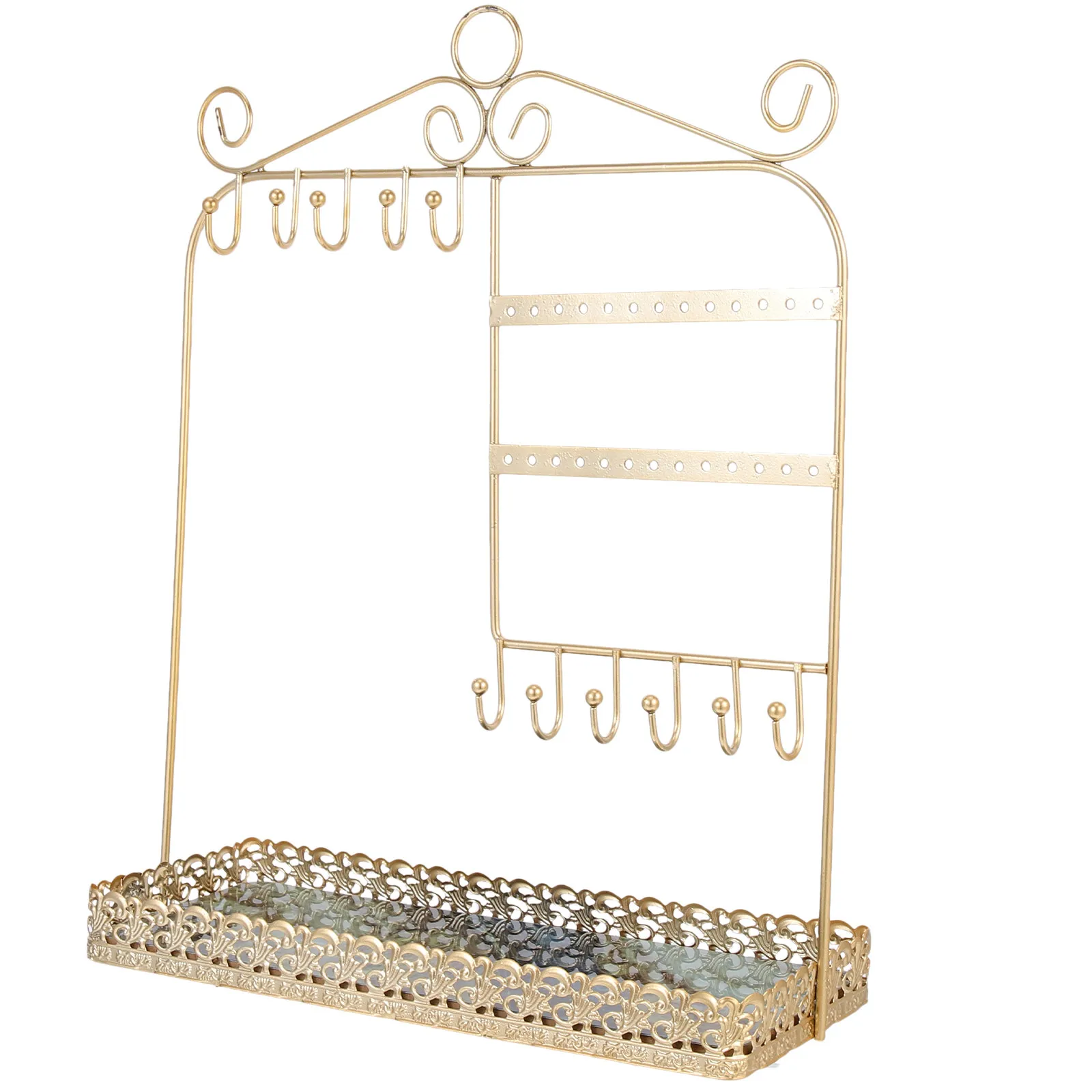 

Изысканная подставка для золотых украшений, железная настольная/настенная подставка для хранения серег, органайзер для пусет и колец