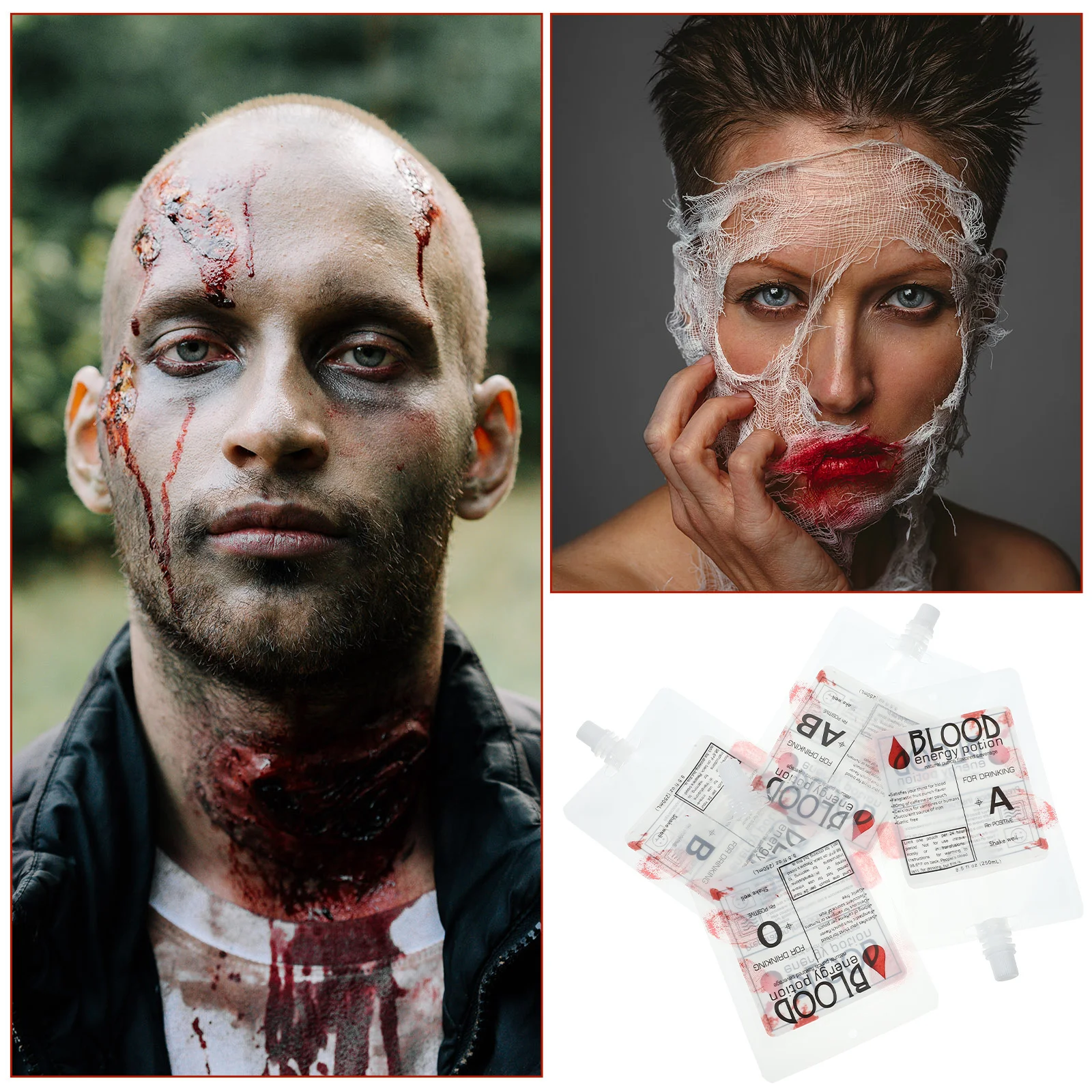 

20Pcs 250ml Vampire Halloween Party Drink Pouches Durable Lightweight Creative Festival Props