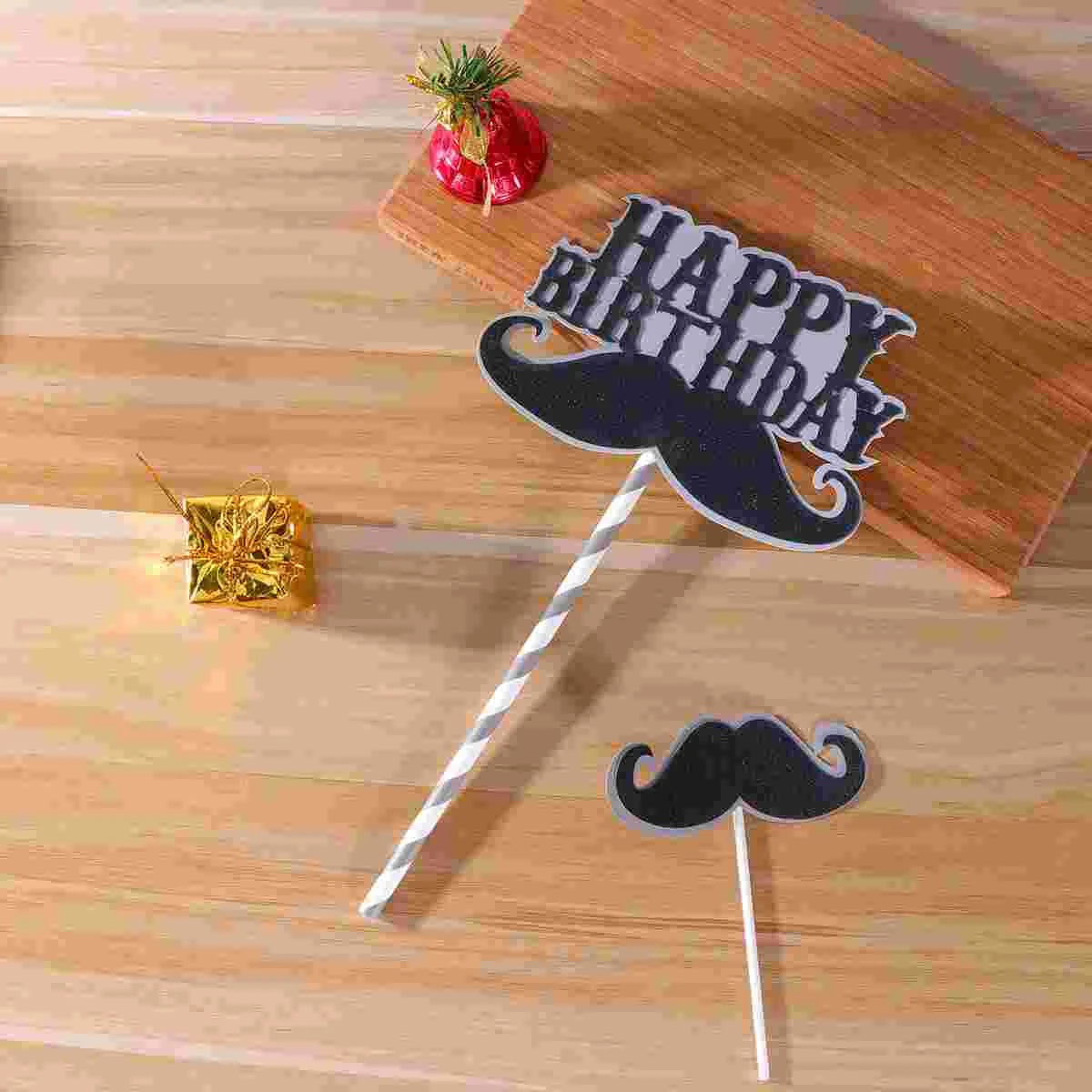 25 Pcs Beautiful Decoration Funny Cake Topper Moustache Dessert Table Cupcake Toppers Baking Picks Thanksgiving Day