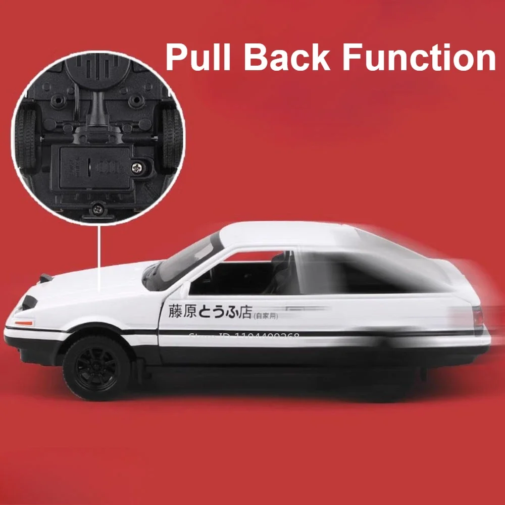 1:32 AE86 LP770 Divo Modello di auto sportiva Giocattolo Musica leggera Tirare indietro Porte aperte Veicoli in miniatura Giocattoli Modelli Regali per bambini Ragazzi