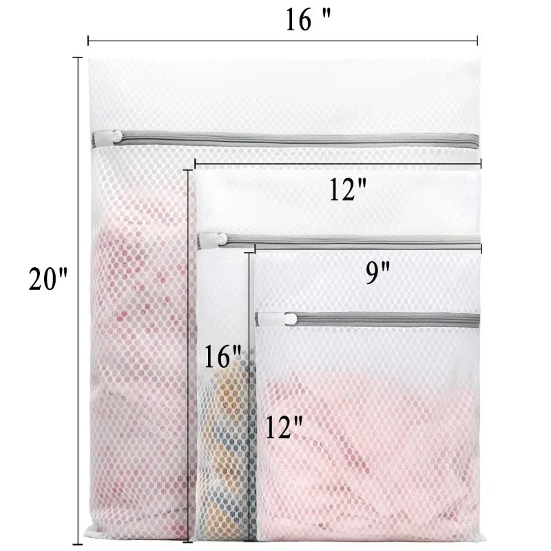 5Pcs Mesh Laundry Bags Durable Honeycomb Mesh Laundry Organizer Bags Reusable Washing Machines Bag