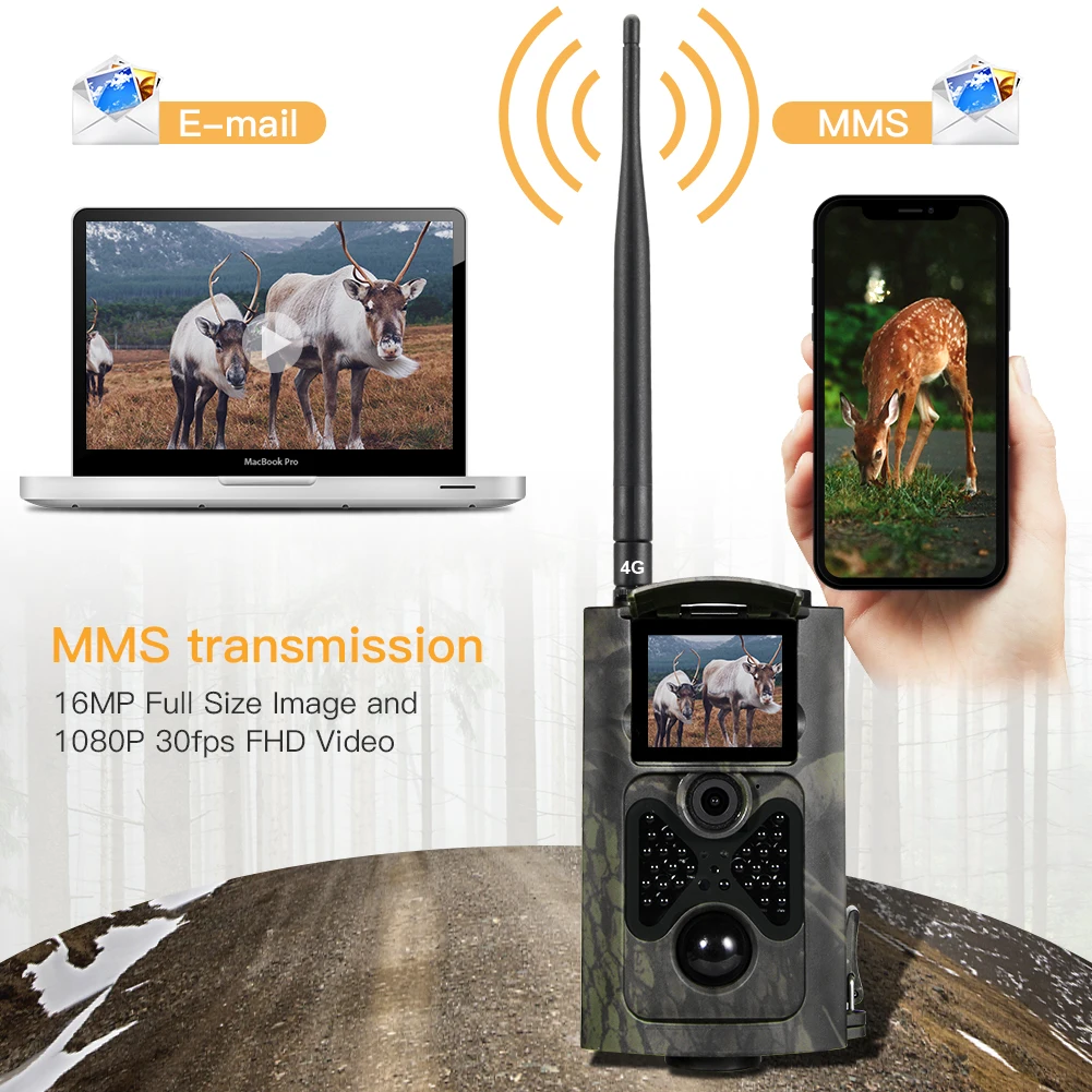 Trail Camera 4G FTP SMTP SMS MMS Email Hunting Wildlife Cameras HC550LTE 16MP 1080P Night Vision Surveillance Tracking