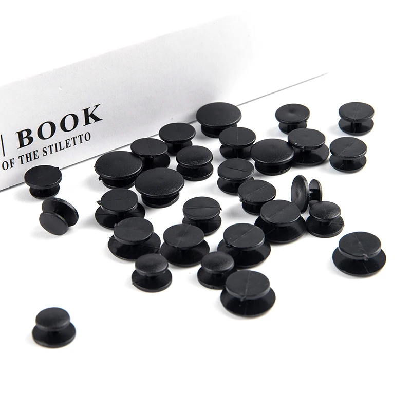 25pcs Lightweight Buckles Plastic Buttons Black Ornaments For DIY Shoes Charms Kids Shoe Accessories