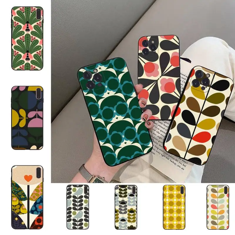 Multi Stem Orla Kiely Folio Phone Case For iPhone 6 7 8 Plus 11 12 13 14 Pro SE 2020 MAX Mini X XS XR Back Funda Cover