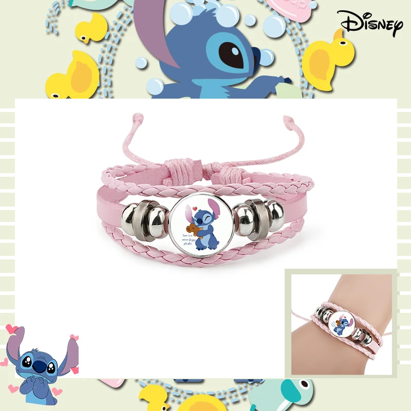 Gelang Disney Stitch, gelang cetakan Anime Lilo & Stitch, gelang pesona dapat disesuaikan, perhiasan Y2k untuk wanita, hadiah Boho