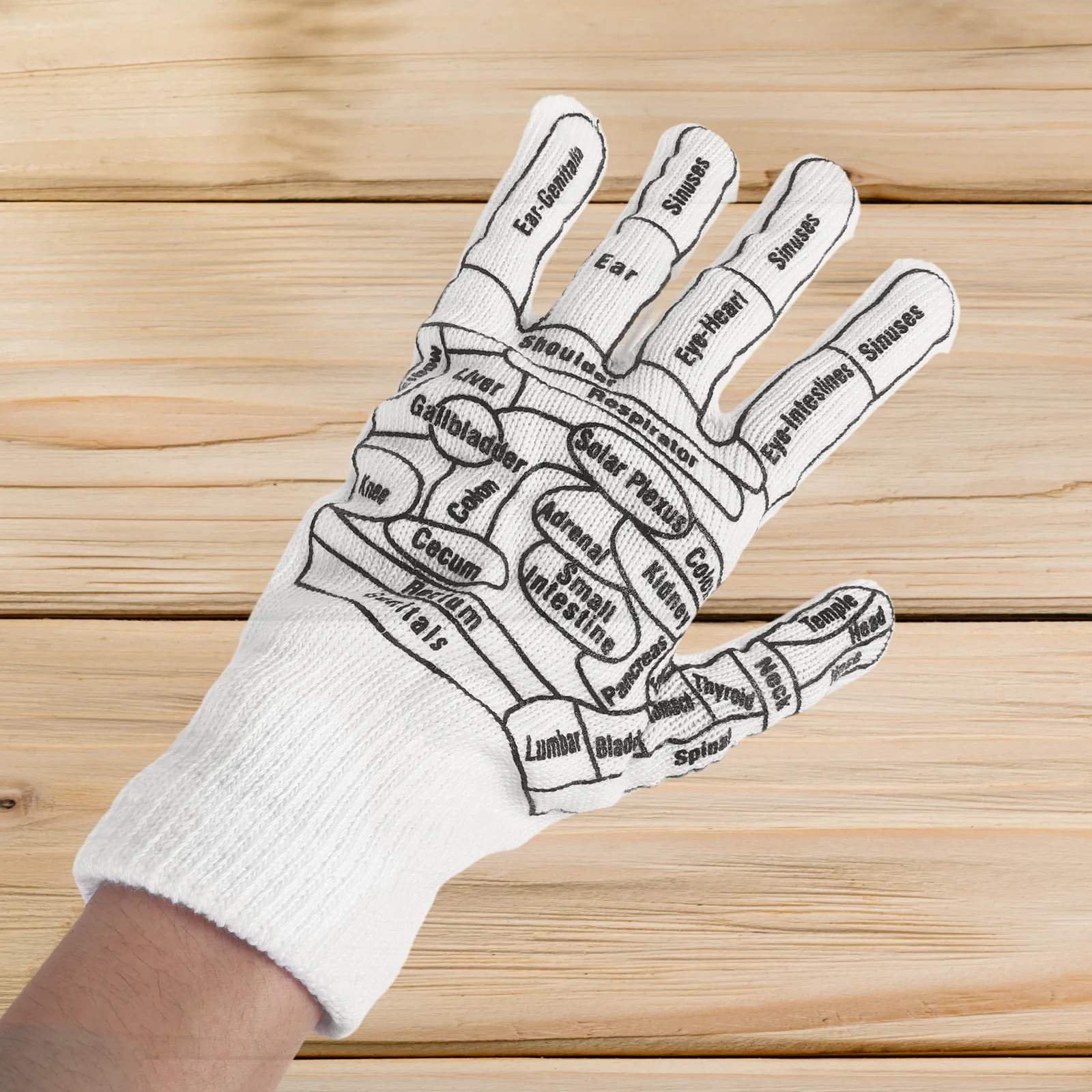 

1Pair Massage Gloves Reusable Elastic Cotton Portable Acupressure Design for Body Tension Relief Hand Gloves Acupressure Glove