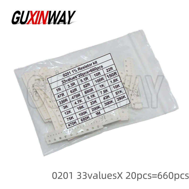 1206 0603 0402 0805 0201 SMD 저항기 샘플 모듬 키트 1% 33valuesX 20pcs=660pcs 100% 새로운 브랜드 및 고품질