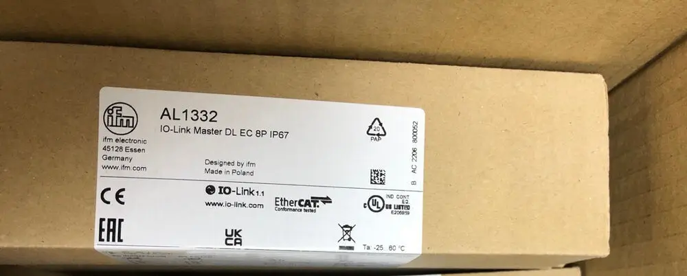 

IFM AL1332 IO-LINK MASTER DL EC 8P IP67 NEW IN BOX .SHIP/FEDEX/EMS/UPS