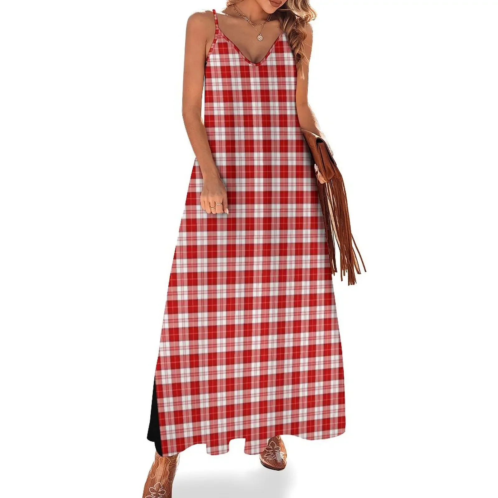 

Menzies Tartan Sleeveless Dress Women's summer skirt Long dress