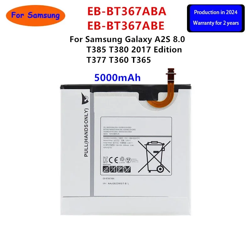 

Brand New EB-BT367ABA EB-BT367ABE 5000mAh Battery For Samsung Galaxy A2S 8.0 T385 T380 2017 Edition T377 T360 T365