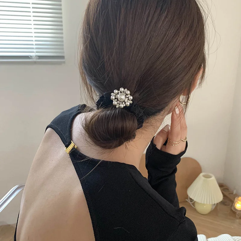 

Elastic Head Rope Cute Scrunchies for Women Hair Ties Fabric Large Intestine Band Donut Plastic Girl Accessories Miss