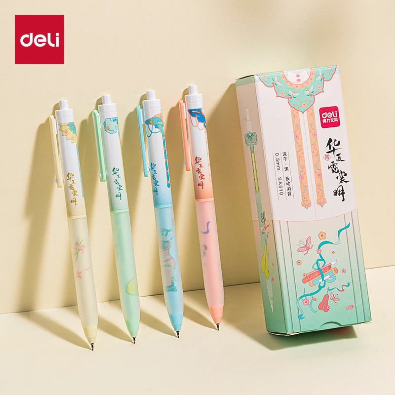 

Deli 4/8 шт. 0,5 мм, черные чернила, быстросохнущая милая гелевая ручка, канцелярские принадлежности, школьные принадлежности, офисные принадлежности, ручка для подписи, подарочная ручка Kawaii