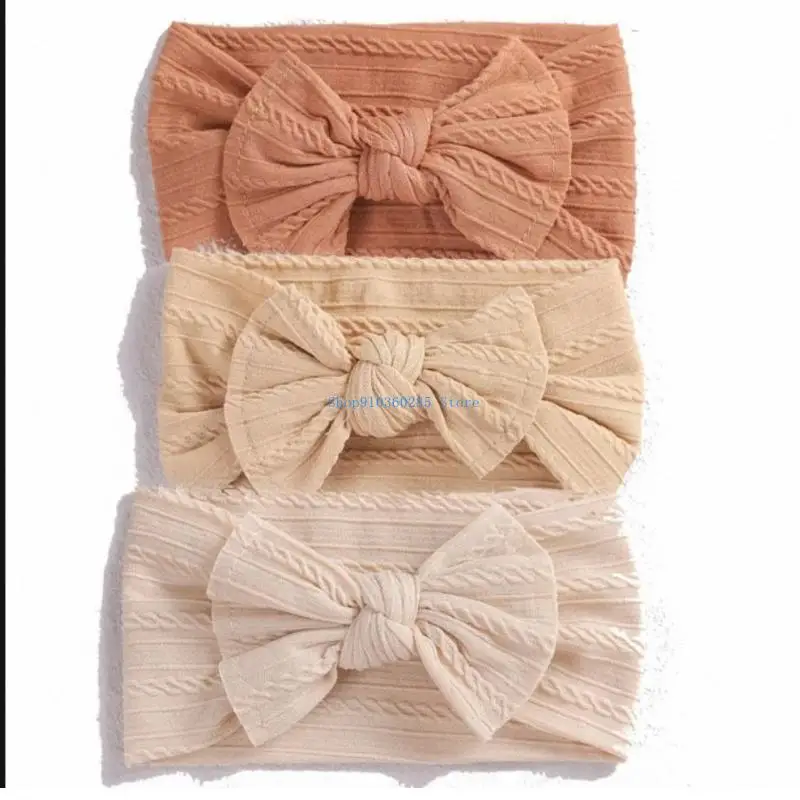 K9FF Baby Bowknot عقال واسعة النطاق القوس الشعر العصابات لينة مرنة معقود أغطية الرأس #4