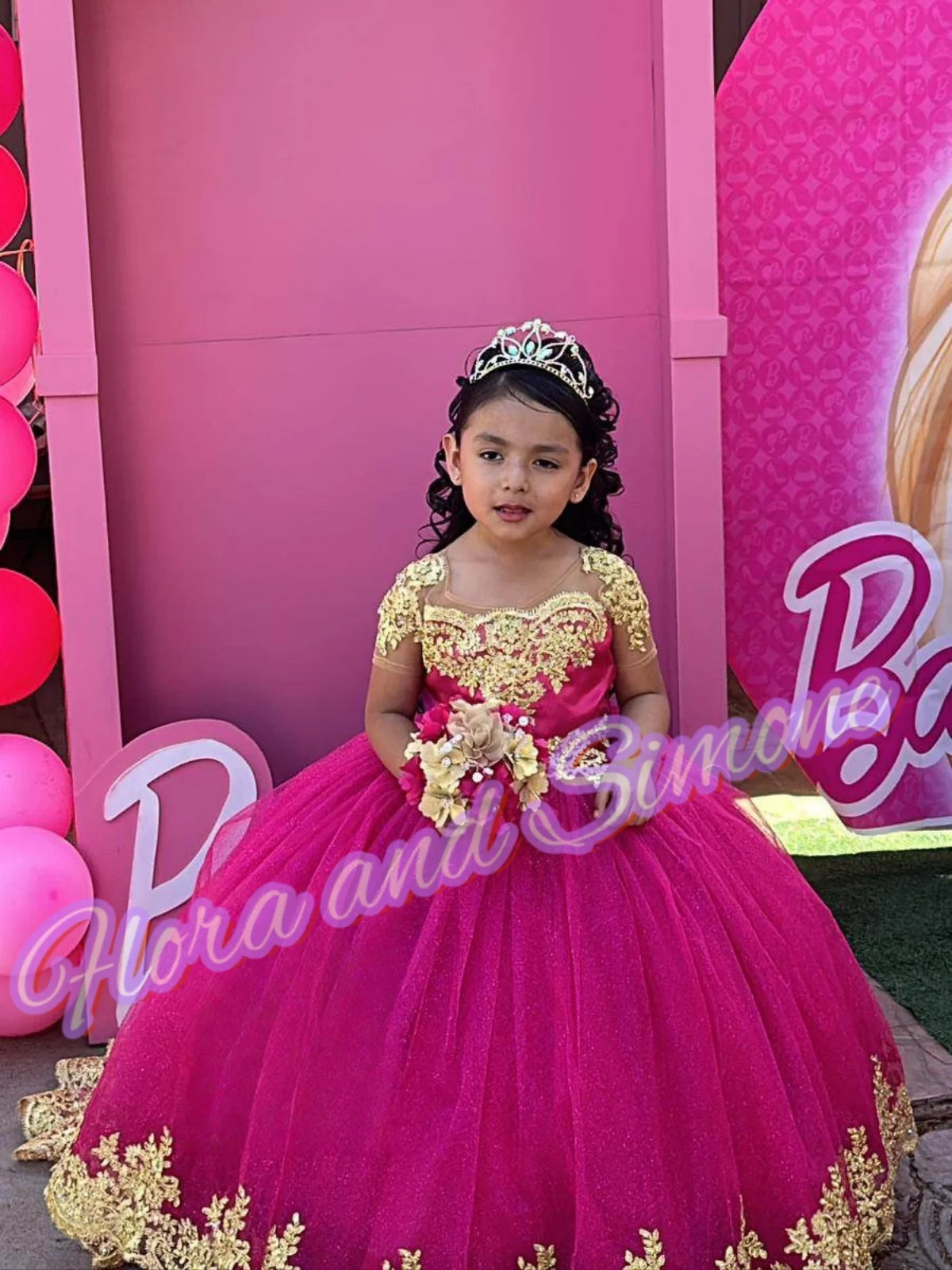 فستان وردي بأكمام قصيرة مطرز باللون الوردي للأميرة الصغيرة لفتاة الزهور للاستقبال الرسمي والاحتفالات والعطلات حسب الطلب #2