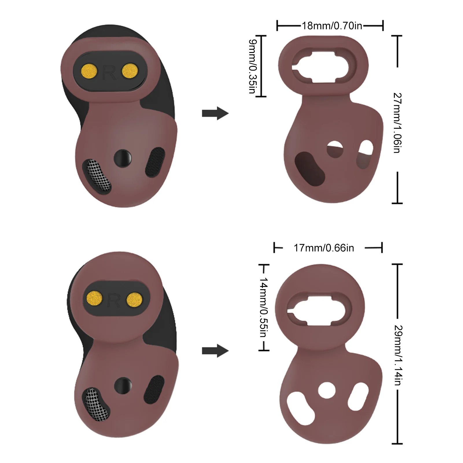 8 Pasang Earbud Pengganti Sayap Telinga Adaptor Silikon Ujung Telinga Langsung ForGalaxy Buds untuk Aksesori Live Earbud SamsungGalaxy
