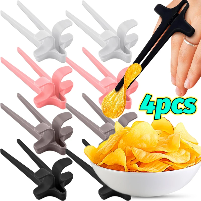 Reusable Finger Chopsticks Lazy Artifact Games Player Plastic Finger Snack Clip Snack Chopstick Controller Lazy Assistant Tools
