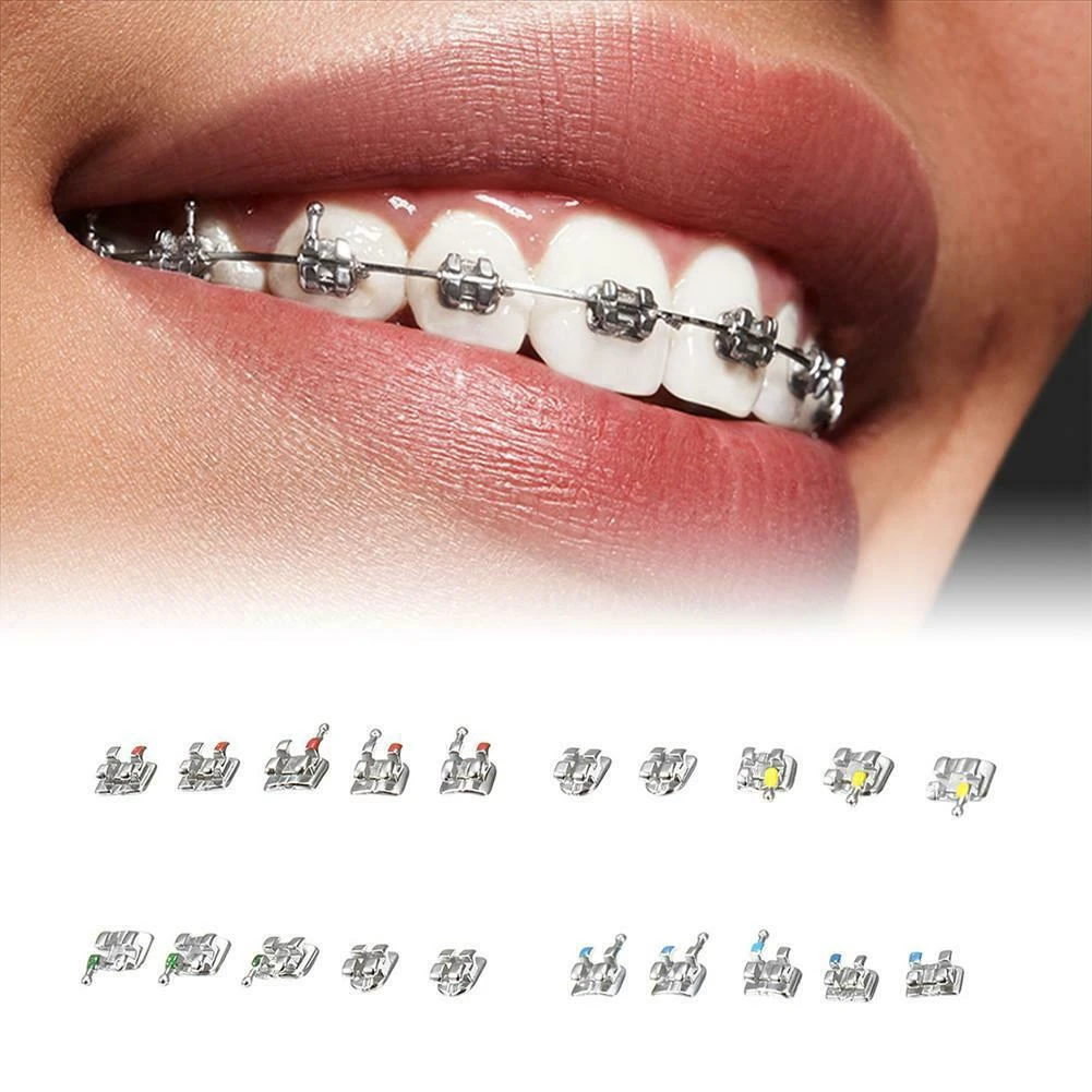 10 Packs Dental Ortho Teeth Use Metal Brackets Braces Mini 022 3-4-5 Hooks Bracket Dental Metal Bracket  bracket ortodoncia