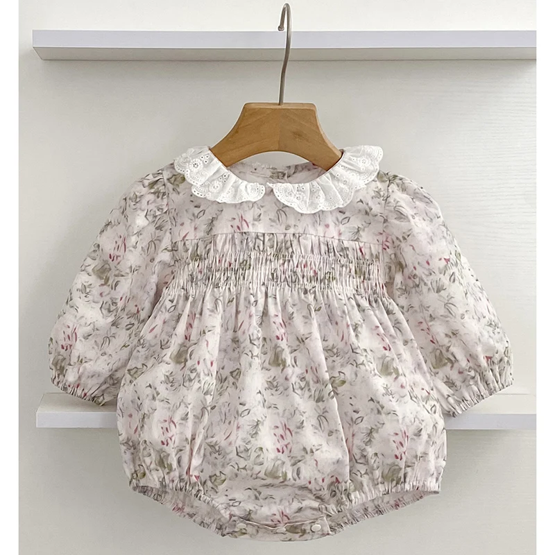 

Baby Clothes Baby Girl Corduroy Romper Long Sleeve Clothing Romper Newborn Cotton Floral Girls Bodysuit Infant One Piece Clothes