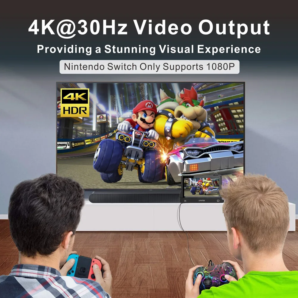 UNITEK Switch Docking Station with 10 Game Card Slots & Joycon Charger 4K@30Hz HDMI USB 3.0 Hub 100W PD for Nintendo Switch