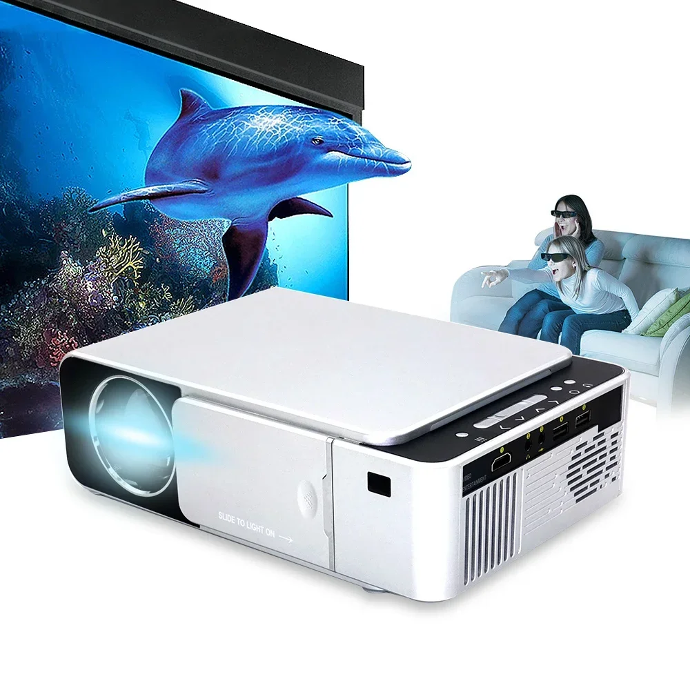 2021 Hot Sale Wifi Wireless Smart Android Projector 3000 Lumens 1280*720p proyector LED T6 Home Theater Movie LED Projectors T6