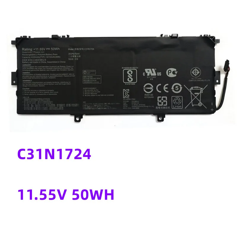 New C31N1724 Laptop Battery For ASUS ZenBook 13 UX331U UX331FAL U3100FAL UX331FALBH71 11.55V 50Wh 4210mAh