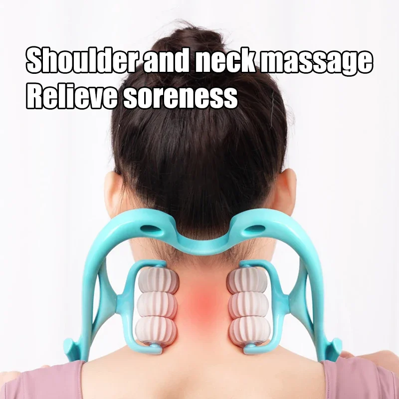 Multifunctional Cervical Neck Massager Manual Clamp with 6 Kneading Balls for Shoulder Back Relaxation