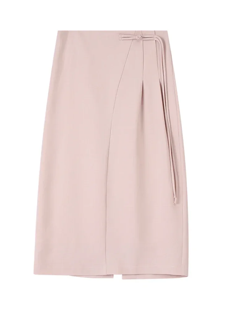 Été Style chinois basique taille haute mince jupes féminines nouveau doux mode bureau dames chic fendu Simple décontracté femmes jupes