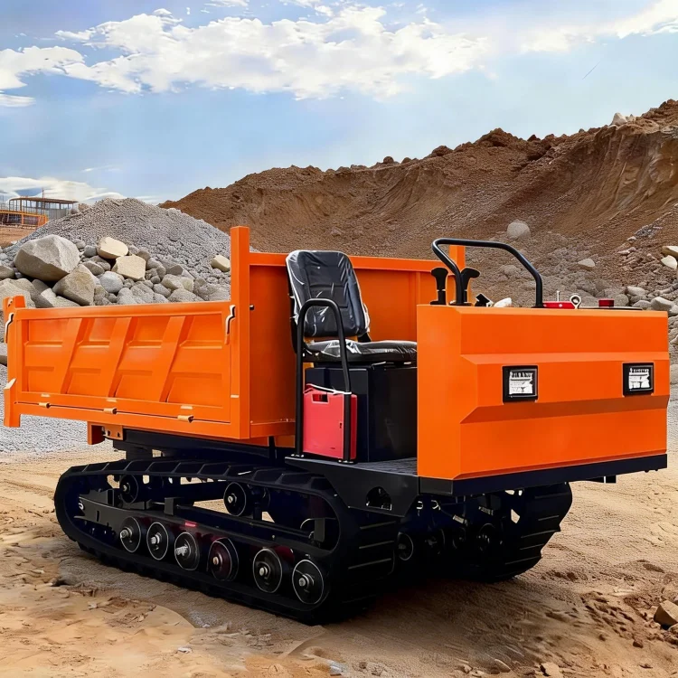 0.8 Ton Mini Hydraulic Steering Crawler Dumper Flexible All Terrain Climbing Truck For Farm Construction Material Haulage Works view 4