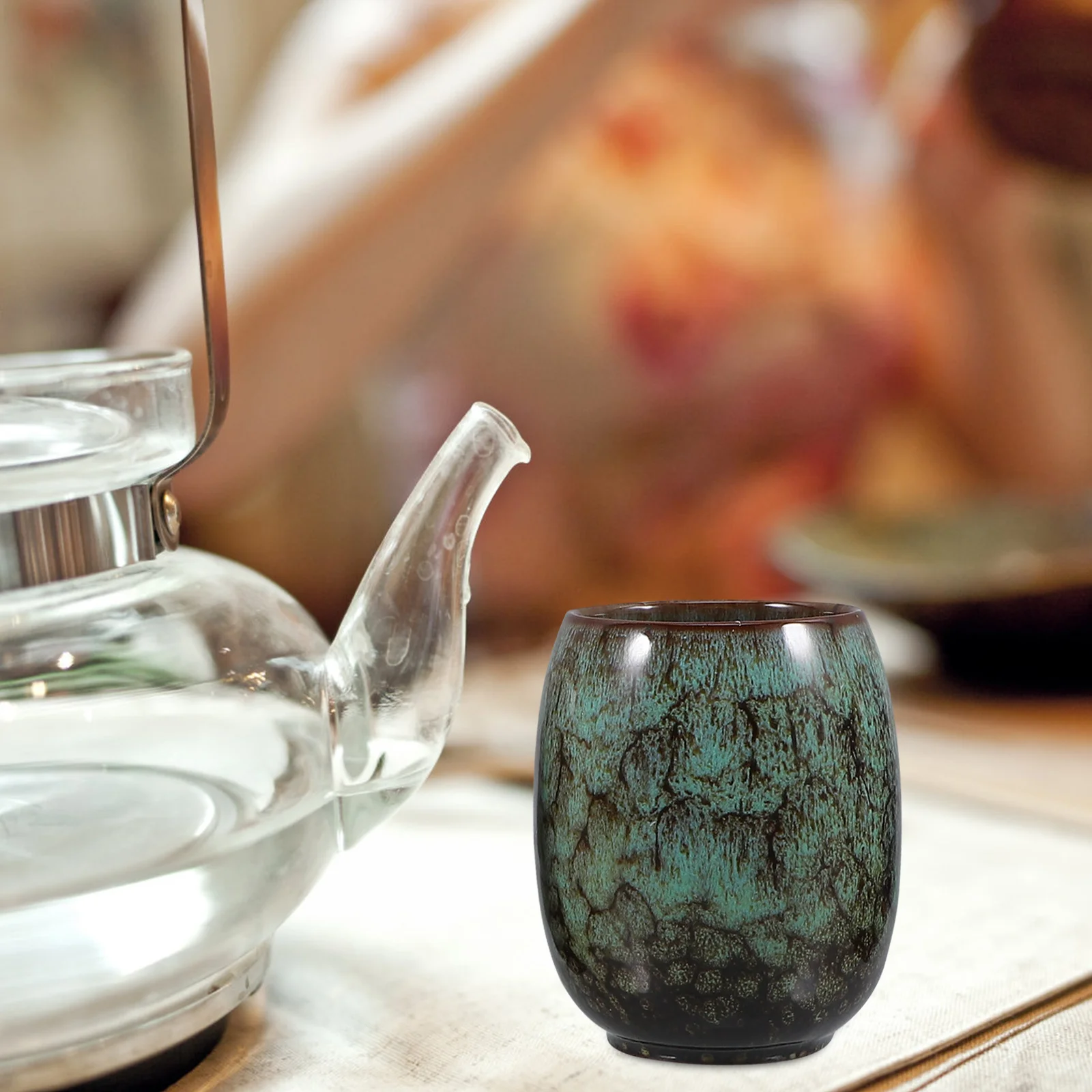 

4Pcs Ceramic Coffee Tea Cup Japanese Style Glaze Tasting Mug Gift Box Porcelain Tea Cups for Holidays Birthdays