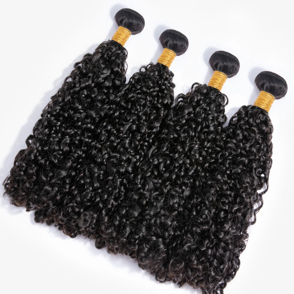 10A Brazilian Small Spirals Curly Bundles With Closure Unprocessed Double Drawn Pixie Curl Human Hair Extension With Closure