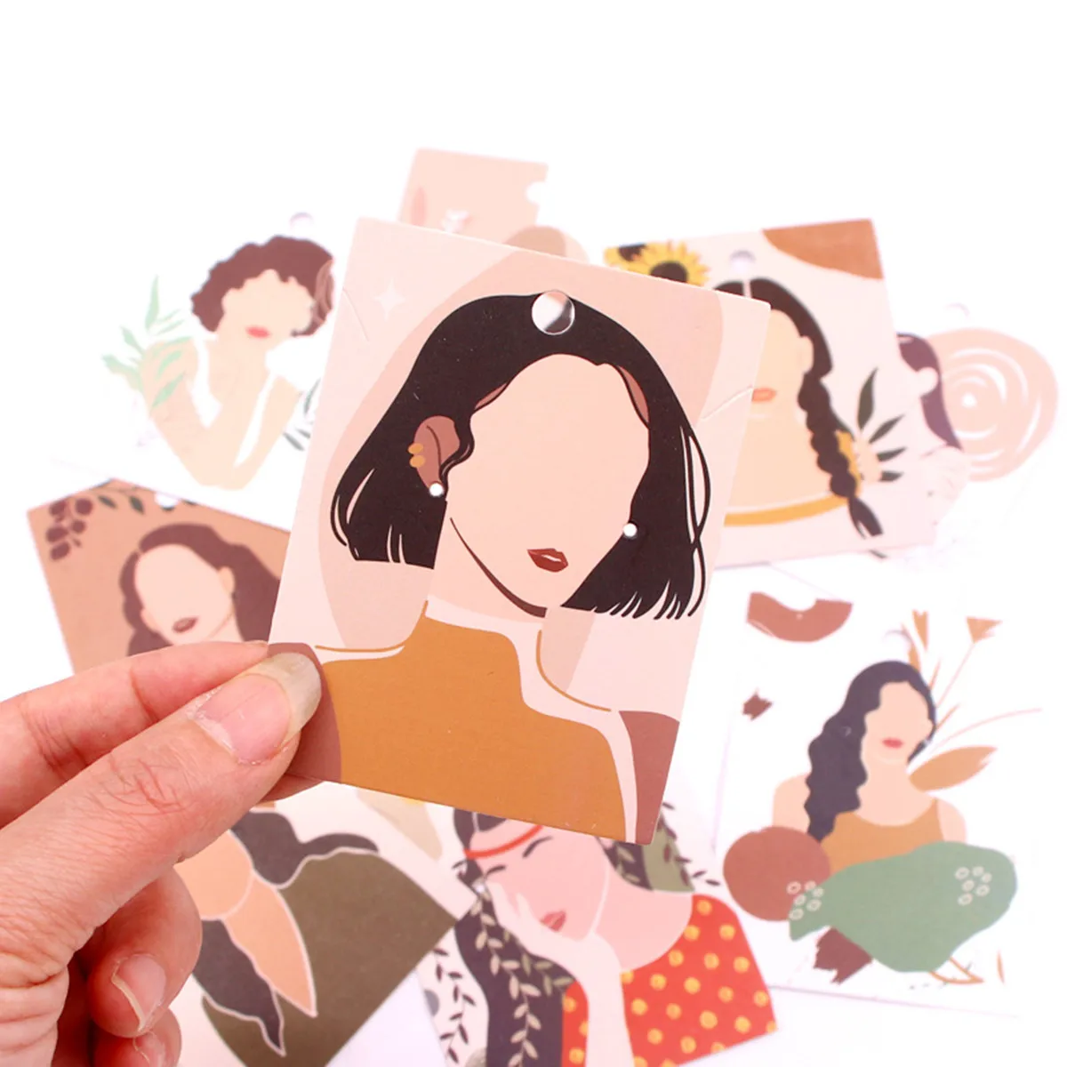 20 estilos aleatórios de cartões de exibição de brincos, brincos DIY, brincos, colares, cartões pendurados, joias, cartões de papel de embrulho, cartões de exibição de fundo