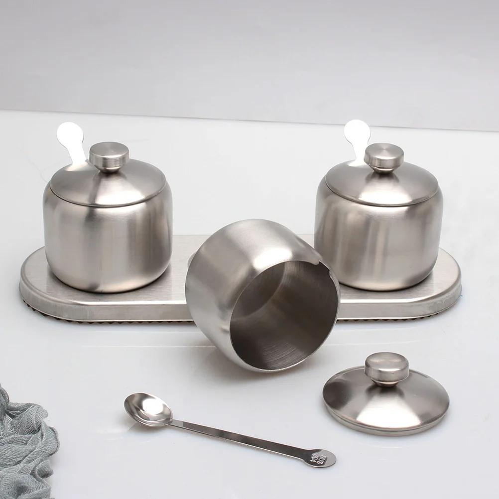 

Stainless Steel Seasoning Jar Food-Grade Kitchen Storage Container Coffee Tea Sugar Salt Spice Canister Candy Jar