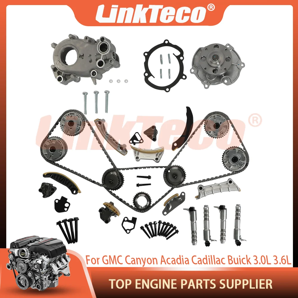 Timing Chain Kit VVT Oil Water Pump For 3.0L 3.6L GMC Canyon Acadia Cadillac ATS Buick Lacrosse Chevrolet Saturn Pontiac 05-17