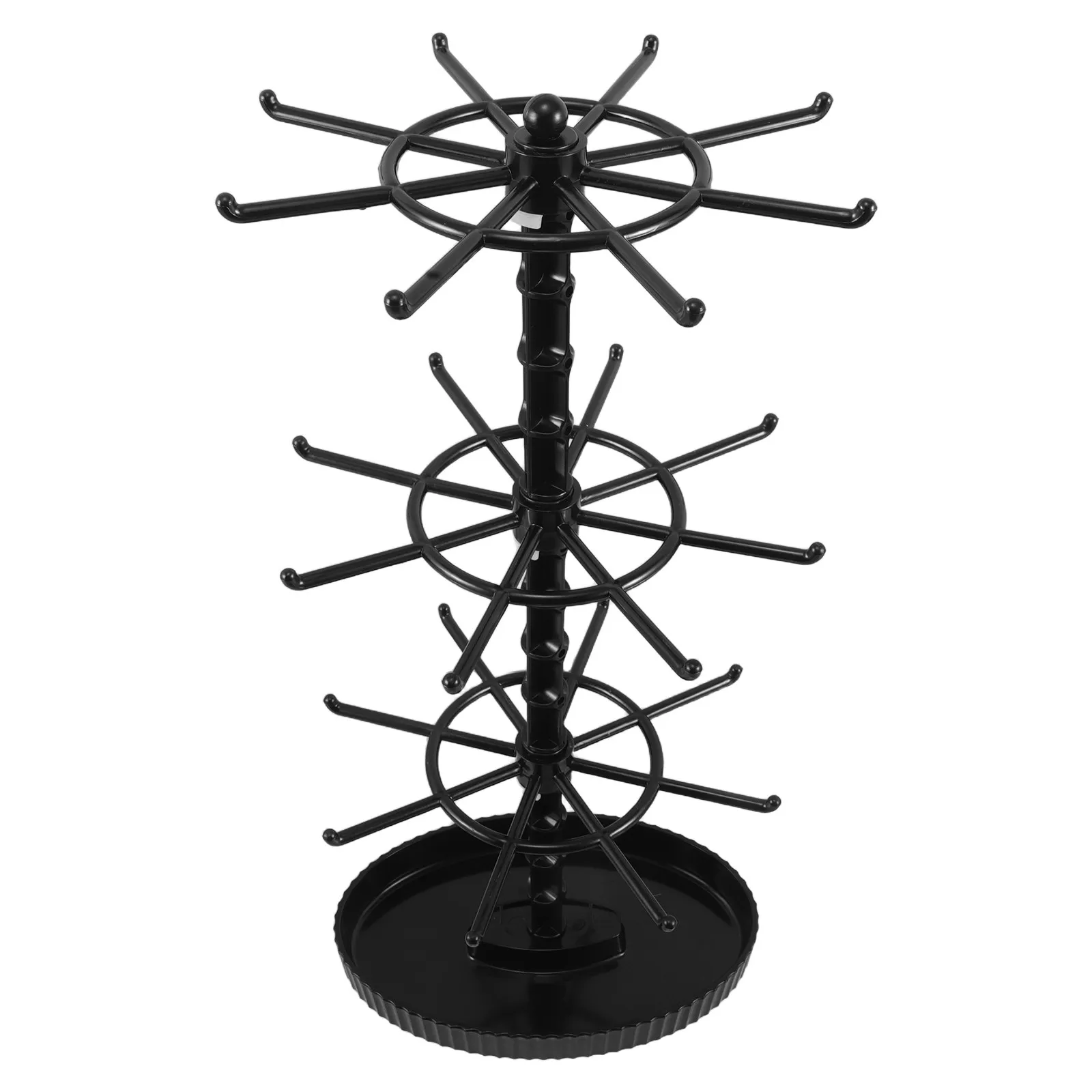 

Вращающаяся подставка для украшений: органайзер для ожерелий, держатель для брелоков, витрина для браслетов, настольная 3-ярусная подставка для демонстрации украшений